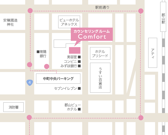 お車でお越しの場合の地図
