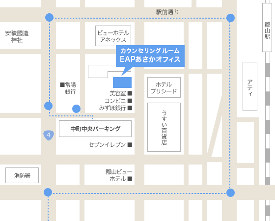 お車でお越しの場合の地図